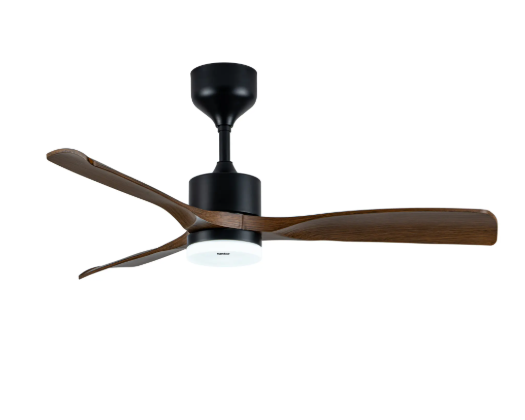 Quạt trần 3cánh, màu vân gỗ, động cơ DC, đèn LED, remote Nanoco NCF5231-PL