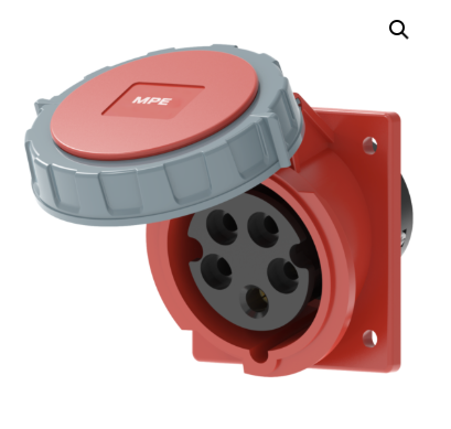Ổ cắm cố định loại xéo 3P+N+E 125A IP67 MPE MPN2-4452