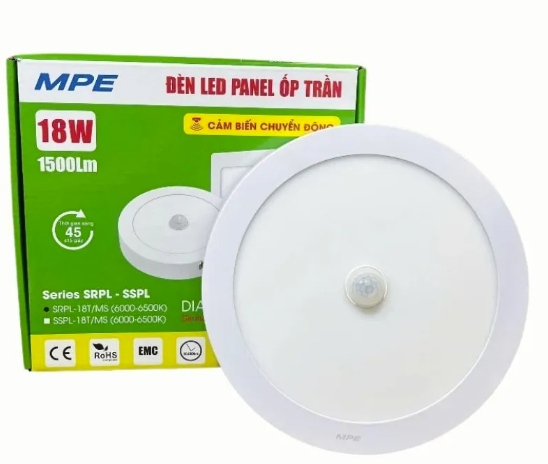 Đèn led panel tròn nổi 12W cảm biến chuyển động MPE SRPL-12T/MS