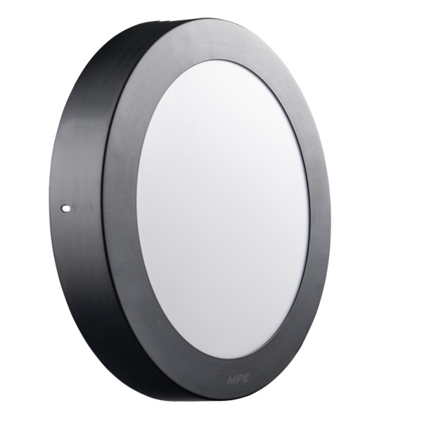 Led Panel ốp nổi nhôm, thân đen, mặt tròn 18W ánh sáng trắng MPE SRPLB-18T