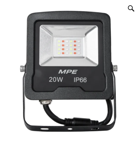 Đèn led pha 20W đa màu sắc dùng remote MPE FLD5-20RGB