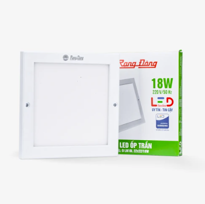 Đèn LED ốp trần LN10 220×220/18W 3000K Rang Đông LED00019124