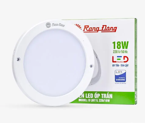 Đèn LED ốp trần cảm biến LN11.PIR 220/18W 6500K SS Rang Đông LED00019140