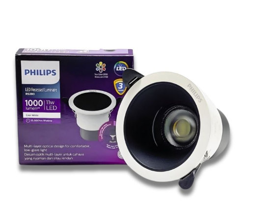 Bộ đèn LED chiếu điểm chóa sâu, chỉnh góc RS280 7W D75 3000K Philips 929004149607