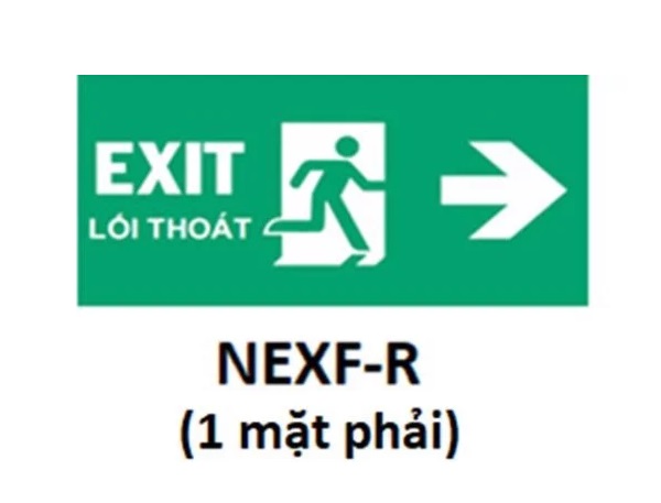 Hình chỉ hướng cho đèn Exit (phải) Nanoco NEXF-R