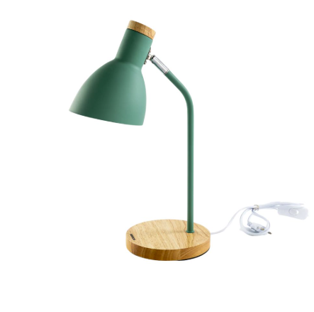 Đèn bàn E27, đế gỗ-xanh lá Nanoco NDKC03WG