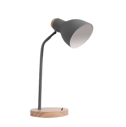 Đèn bàn E27, đế gỗ-xám Nanoco NDKC03WGY