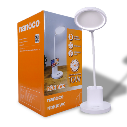 Đèn bàn LED 10W trắng, đổi màu, chỉnh as Nanoco NDK10WC