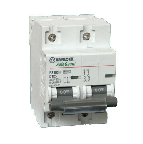 MCB 2 pha 125A 10kA Sino PS100H/2/D125